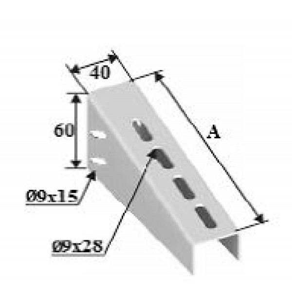 100X1,5Mm Sac Kanal U Profil Geçmeli Konsol H:60Mm