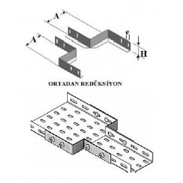 100X25x40x1,2Mm Sac Kanal Ortadan Redüksiyon