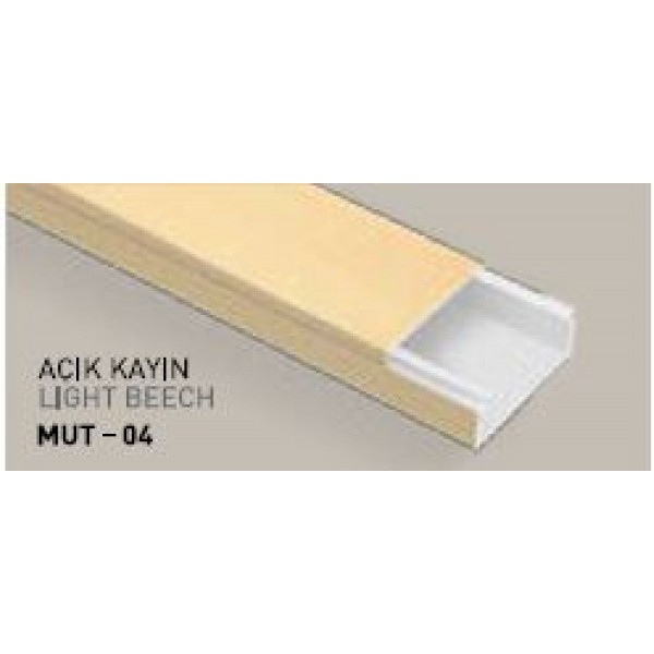 25x16 mm Kablo Kanalı Yapışkanlı Kayın 04 Sidem