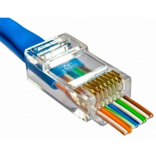 Rj45 Konnektör Cat6 Yeni Nesil Delikli