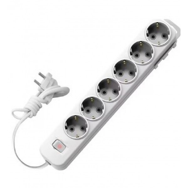 6Lı 3Mt Kablolu Anahtarlı Topraklı Grup Priz