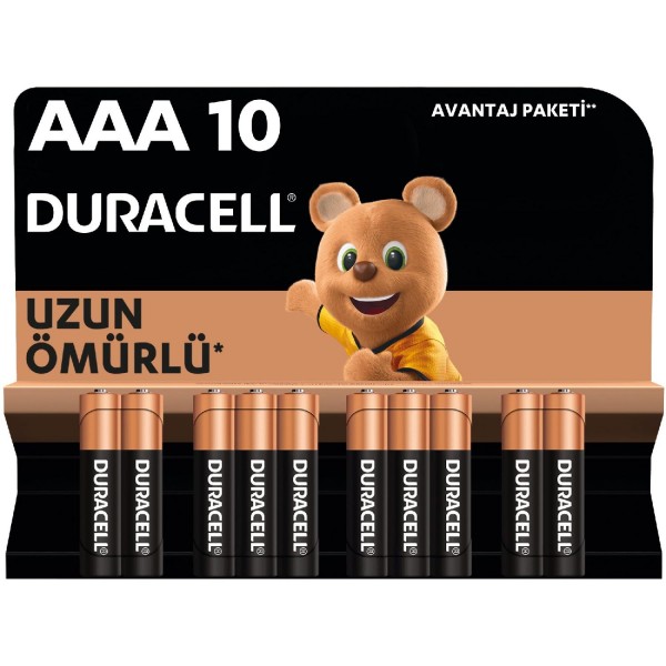 Pil İnce Kalem AAA LR03 10Lu Paket Duracell