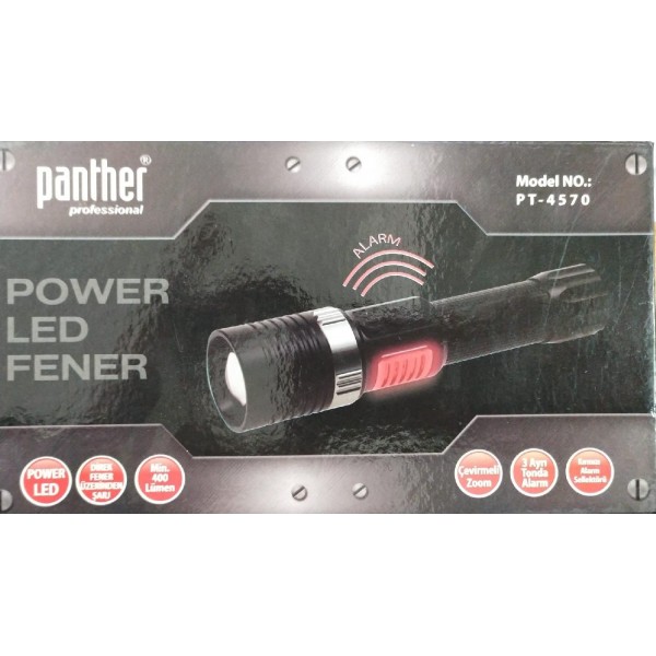 Şarjlı Led El Feneri 3 Alarmlı 