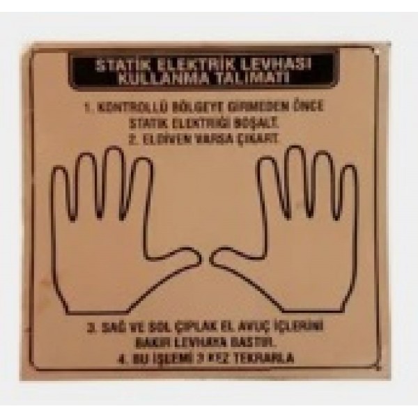 Statik Topraklama Levhası Çift El İşaretli