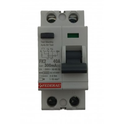 2x40A 300mA 10kA Kaçak Akım...