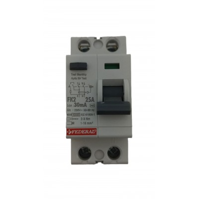 2x25A 30mA 10kA Kaçak Akım...