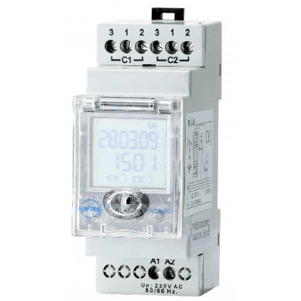 Programlanabilir Zaman saati  MCB-50  Entes  2 röle çıkışlı Din2 ray montajlı 