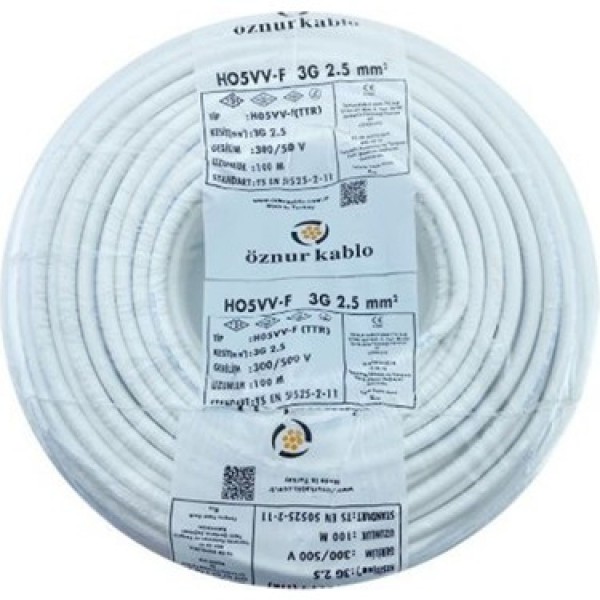 3x2,5 mm2 Ttr Kablo H05VV-F (NYMHY) 300/500 V
