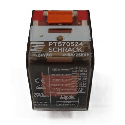 Röle 14 Pin 24V AC Schrack