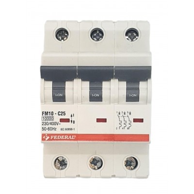3x25A 10kA C Sigorta Fm10...