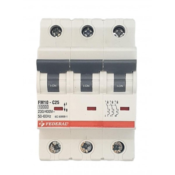 3x25A 10kA C Sigorta Fm10 Federal