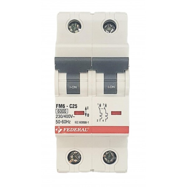 2x25A 6kA C Sigorta Fm6-Fm6E Federal