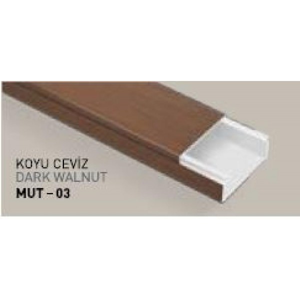 40X25 Mm Kablo Kanalı Ceviz 03 Sidem