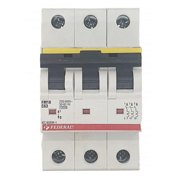 3x63A 10kA C Sigorta Fm10 Federal