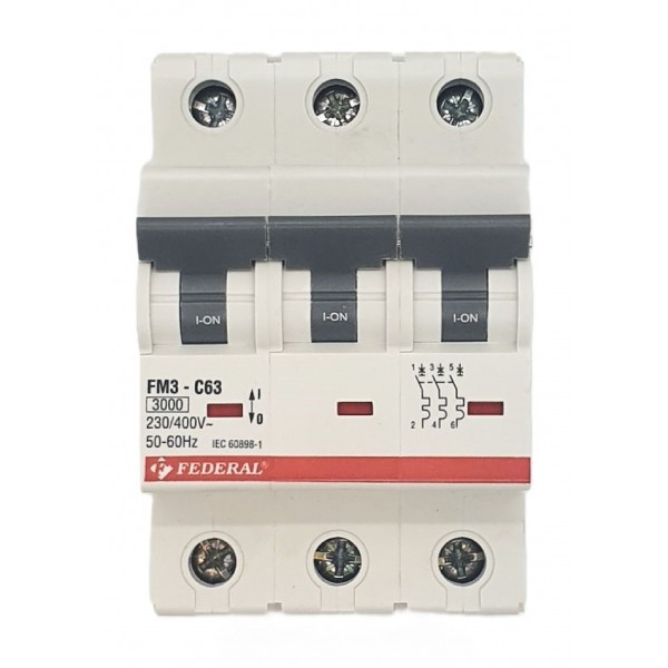 3x63A 3kA C Sigorta Fm3 Federal