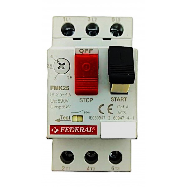 2,5-4A Fmk25 3P Motor Koruma Şalteri Federal