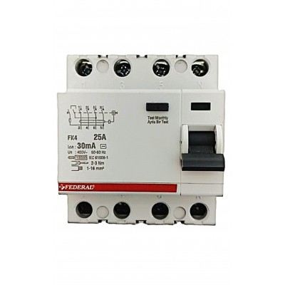 4x25A 30mA 10kA Kaçak Akım...