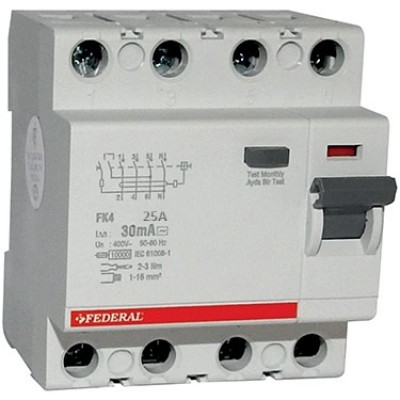 4x25A 30mA 6kA Kaçak Akım...