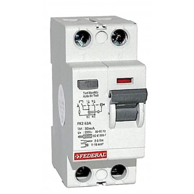 2x63A 30mA 6kA Kaçak Akım...