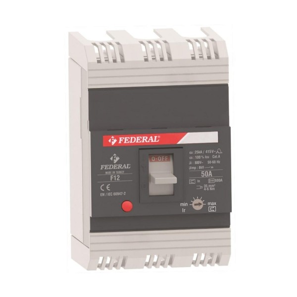 3x100A 25kA Kompakt Şalter F12 Ayar Sahalı Federal