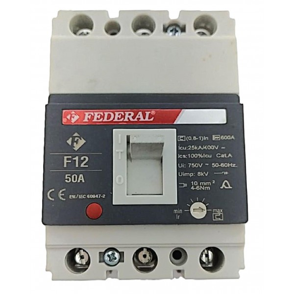 3x50A 25kA Kompakt Şalter F12 Ayar Sahalı Federal