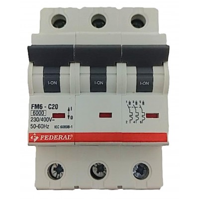 3x20A 6kA C Sigorta Fm6...