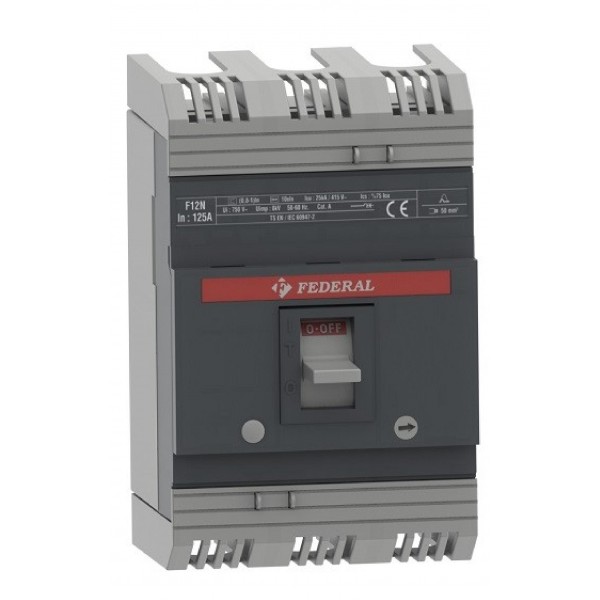 3x125A 25kA Kompakt Şalter F12S Sabit Federal