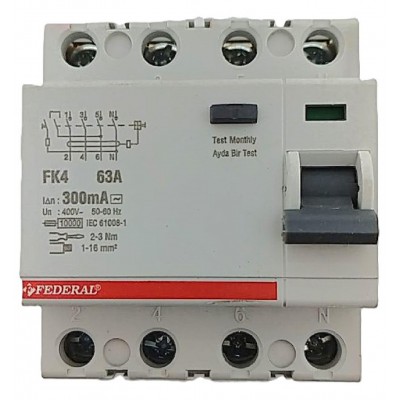 4x63A 300mA 10kA Kaçak Akım...