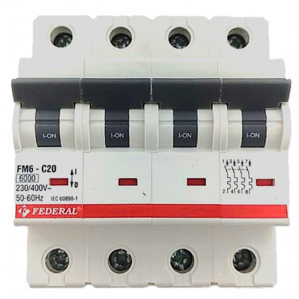 4x20A 6kA C Sigorta Fm6-Fm6E Federal
