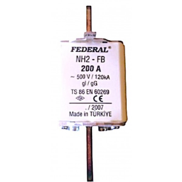 NH1 200A 120kA Bıçaklı Sigorta Buşonu Tek İndikatör Federal