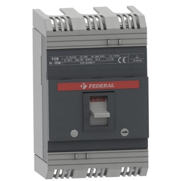 3x63A 25kA Kompakt Şalter F12S Sabit Federal