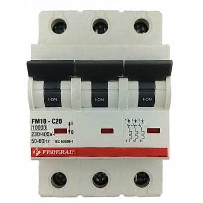 3x20A 10kA C Sigorta Fm10...