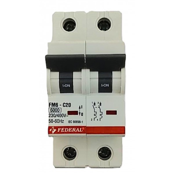 2x20A 6kA C Sigorta Fm6-Fm6E Federal