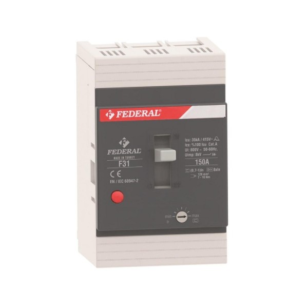 3x250A 36kA Kompakt Şalter F31 Ayar Sahalı Federal