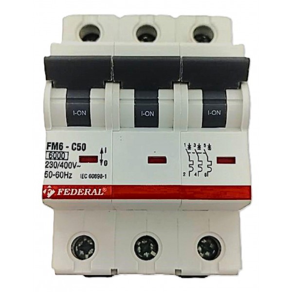 3x50A 6kA C Sigorta Fm6-Fm6E Federal