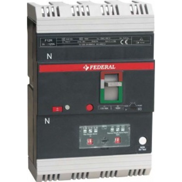4x100A 25kA 300mA Kompakt Şalter F12R Yangın Korumalı Federal