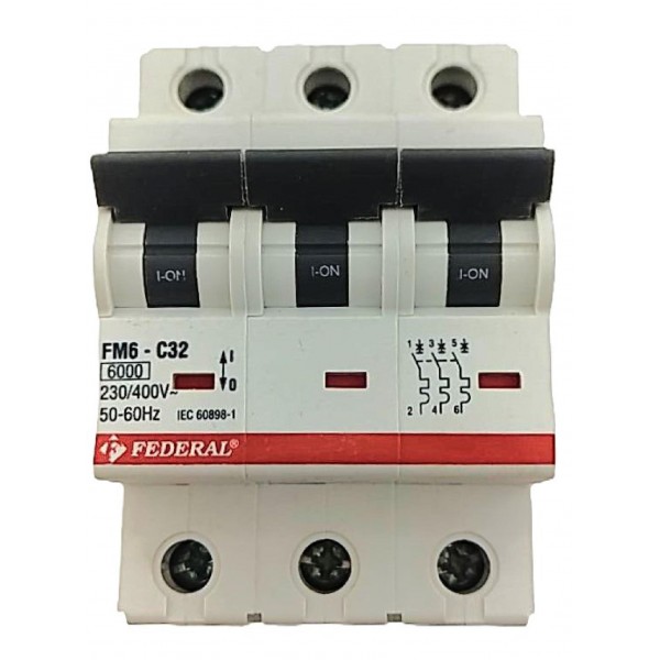 3x32A 6kA C Sigorta Fm6-Fm6E Federal