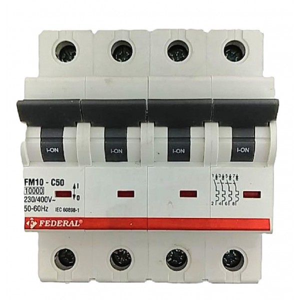 4x50A 10kA C Sigorta Fm10 Federal