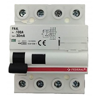 4x100A 30mA 10kA Kaçak Akım...