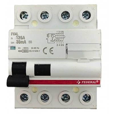 4x125A 30mA 10kA Kaçak Akım...