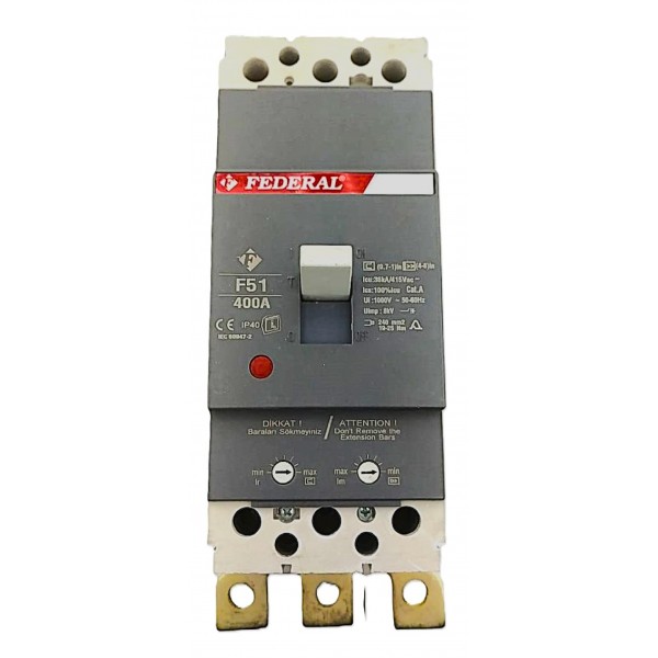 3x400A 36kA Kompakt Şalter F51 Ayar Sahalı Federal