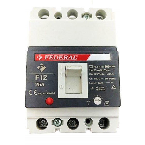 3x25A 25kA Kompakt Şalter F12 Ayar Sahalı Federal