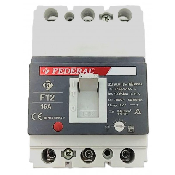3x16A 25kA Kompakt Şalter F12 Ayar Sahalı Federal