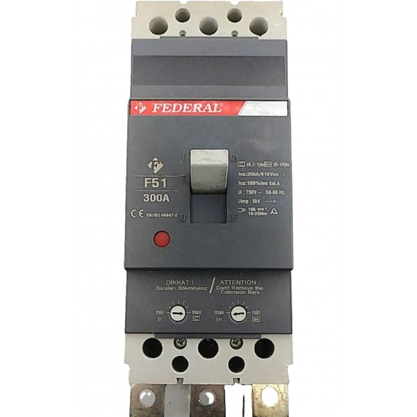 3x300A 35kA Kompakt Şalter Ayar Sahalı F51 Federal