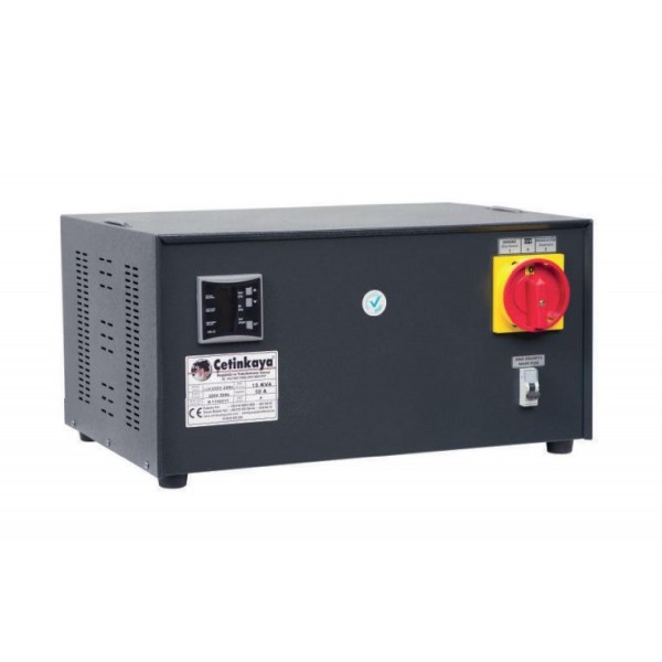 Voltaj Regülatörü 10Kva Monofaze Giriş 150-250V Çıkış 220V 36A Metal Kasa