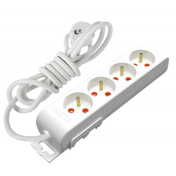 4Lü 2Mt Kablolu Anahtarlı Topraklı Grup Priz 