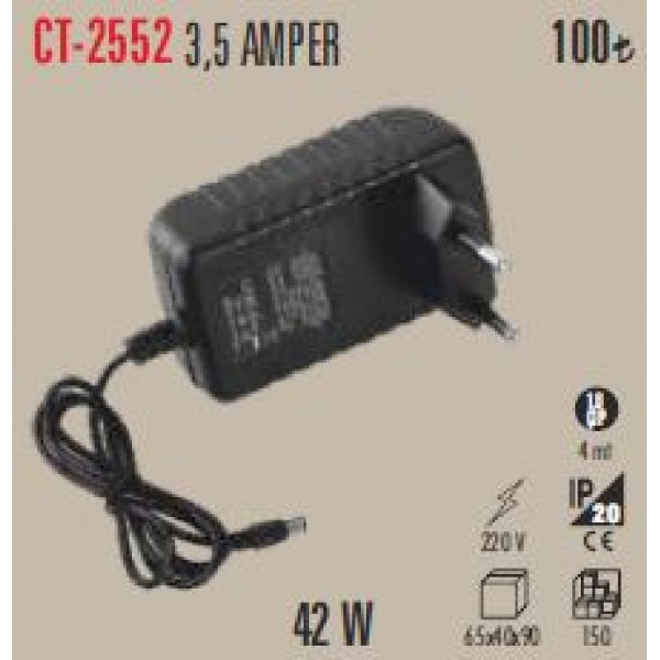 Adaptör 220V/12V 3A 40W Fişli